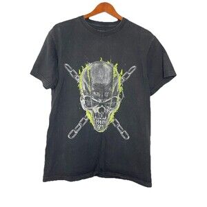 Susboy Black Tshirt Mens Medium Neon Spray Paint Skull Graphic